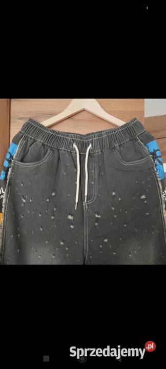 Spodnie jeansowe boyfriend z lampasem Warszawa sprzedam