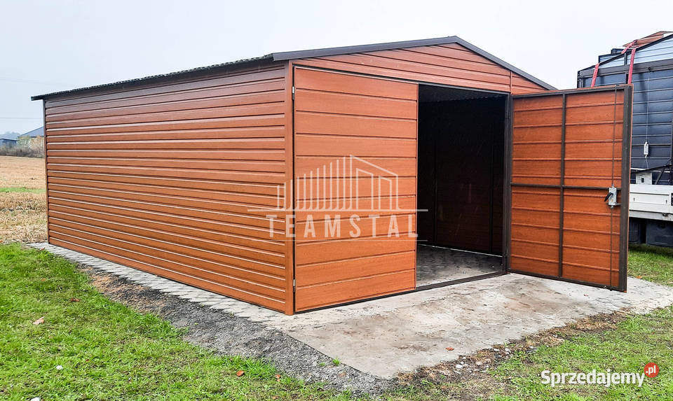 GARAŻ BLASZANY 4m x 6m dwuspad Brama jasny Sprzedaż Radom