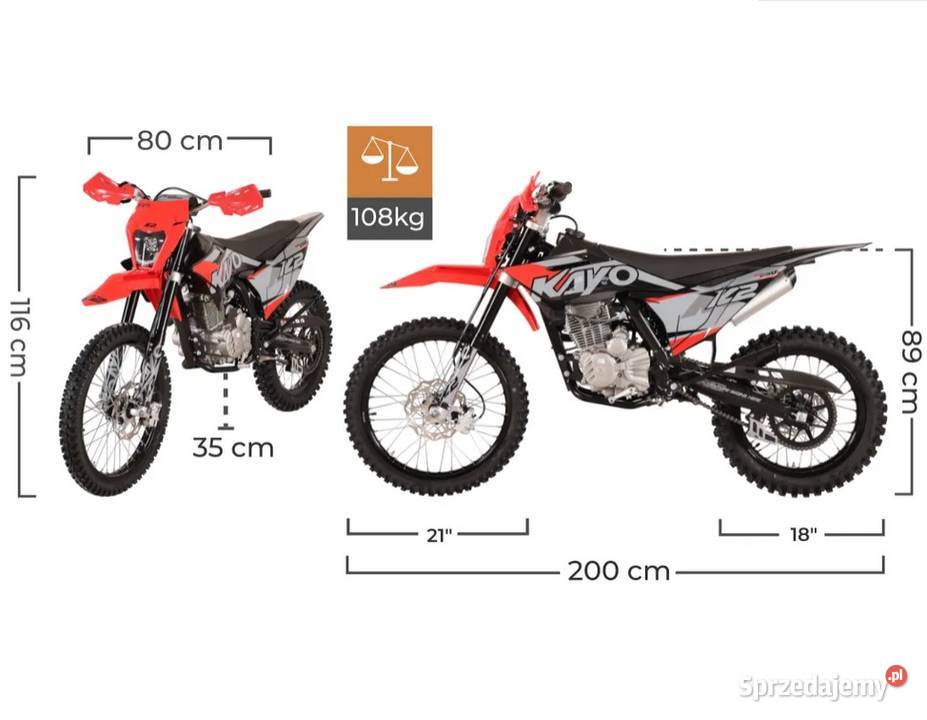 Nowy Dirt Bike KAYO K2 PRO 250 ENDURO Model 2026 małopolskie Nowy Sącz