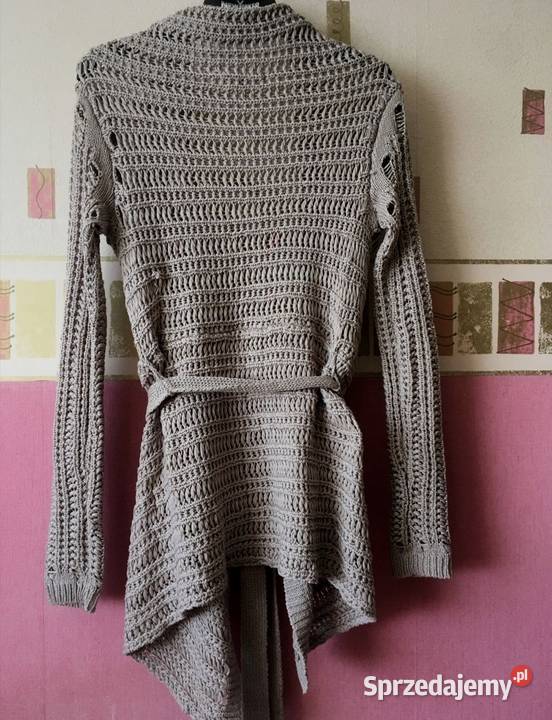 RESERVED sweter Narzutka Beż Wiązany Z paskiem Rozmiar 34(XS) Leszno