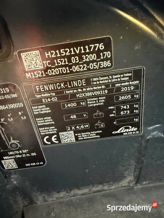 wózek widłowy elektryczny LINDE E1402 EVO 620m łódzkie Działoszyn