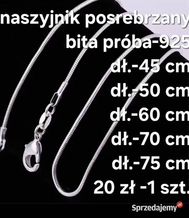 Naszyjnik posrebrzany posrebrzane Katowice