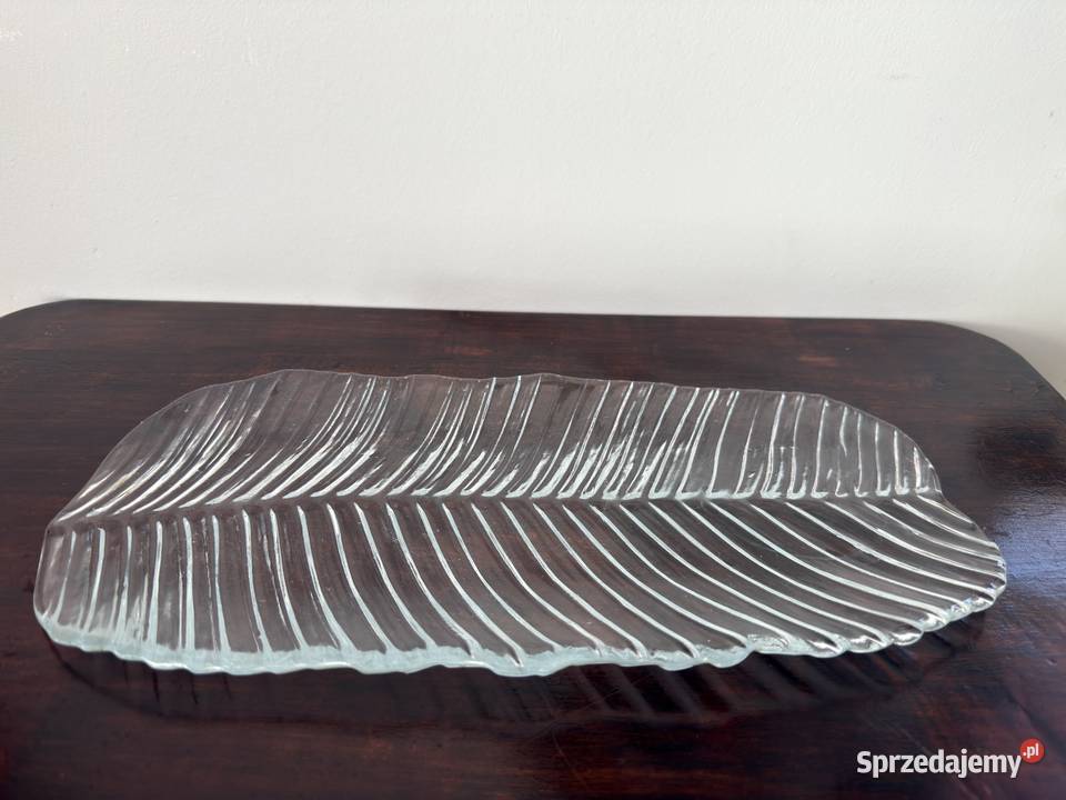 Patera taca szklana liść Gdańsk