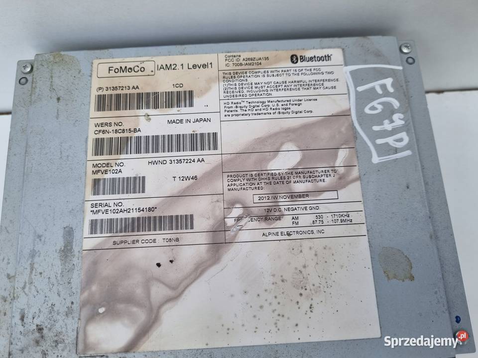 Volvo VOLVO V60 I S60 II V40 II CZYTNIK Sprzęt audio fabryczny