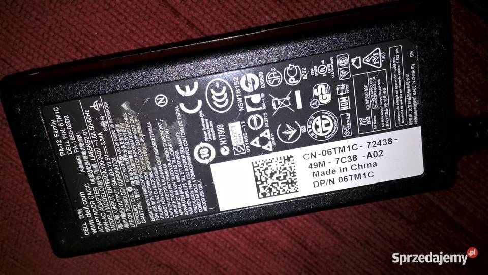 Sprzedam zasilacz do laptopa Dell Świebodzice