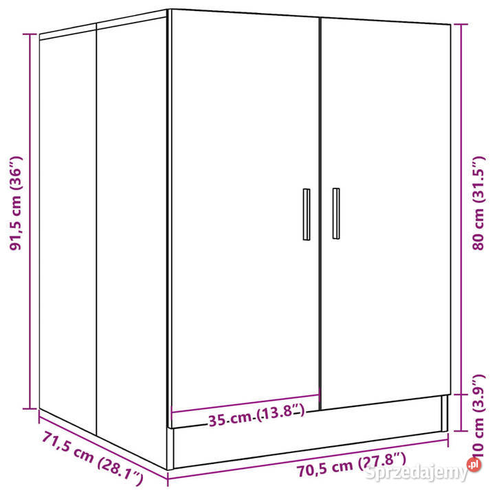 Szafka na pralkę stare drewno 705x715x915 Warszawa