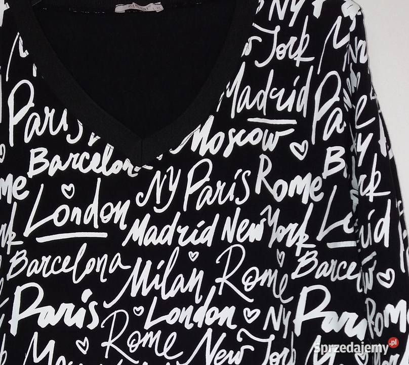 L44 Nienoszona bawełniana bluzka w napisy Megi Gliwice