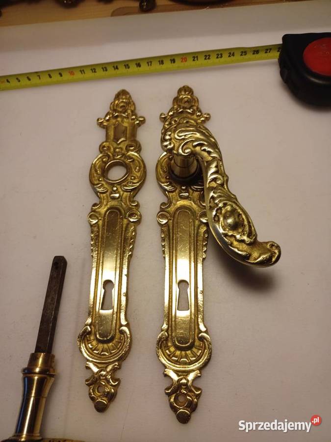 Komplet klamek i szyldów mosiężnych Poznań