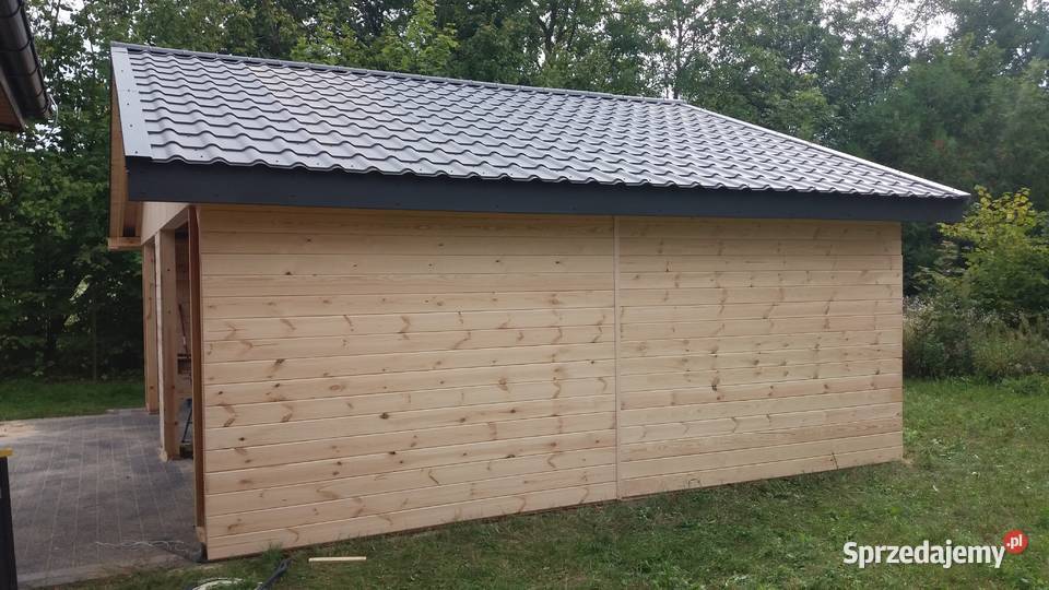 Duży podwójny garaż drewniany na 2 auta sprzedam