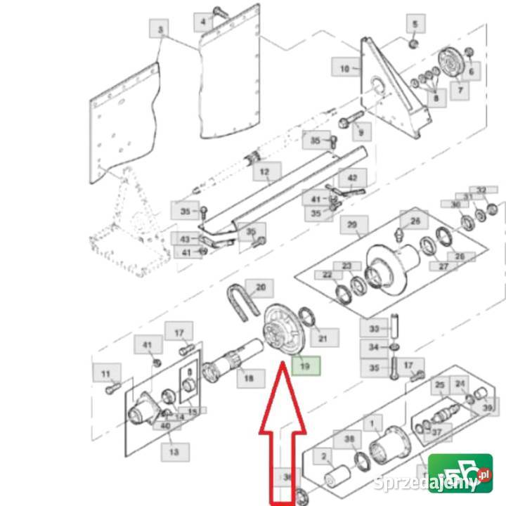 Półkrążek Wał Główny H115755 John Deere 9640 WTS Wilkowo