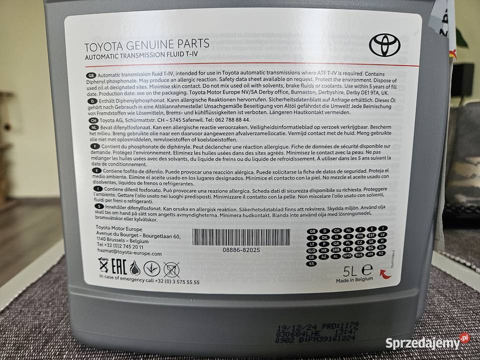 Olej Toyota ATF TIV 5L Oleje przekładniowe Końskie