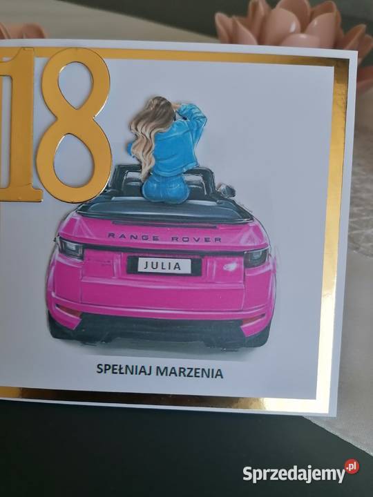 Kartka 3D w kopercie z okazji 18 urodzin Strzebiń