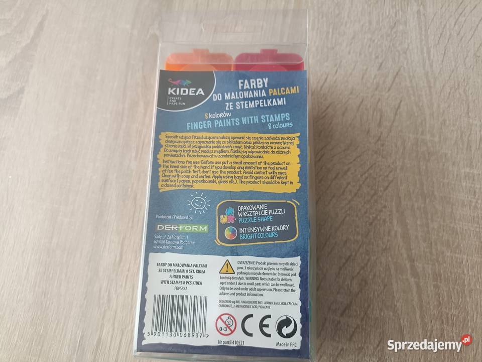 Farby do malowania palcami ze stempelkami 8 Farby Kwidzyn