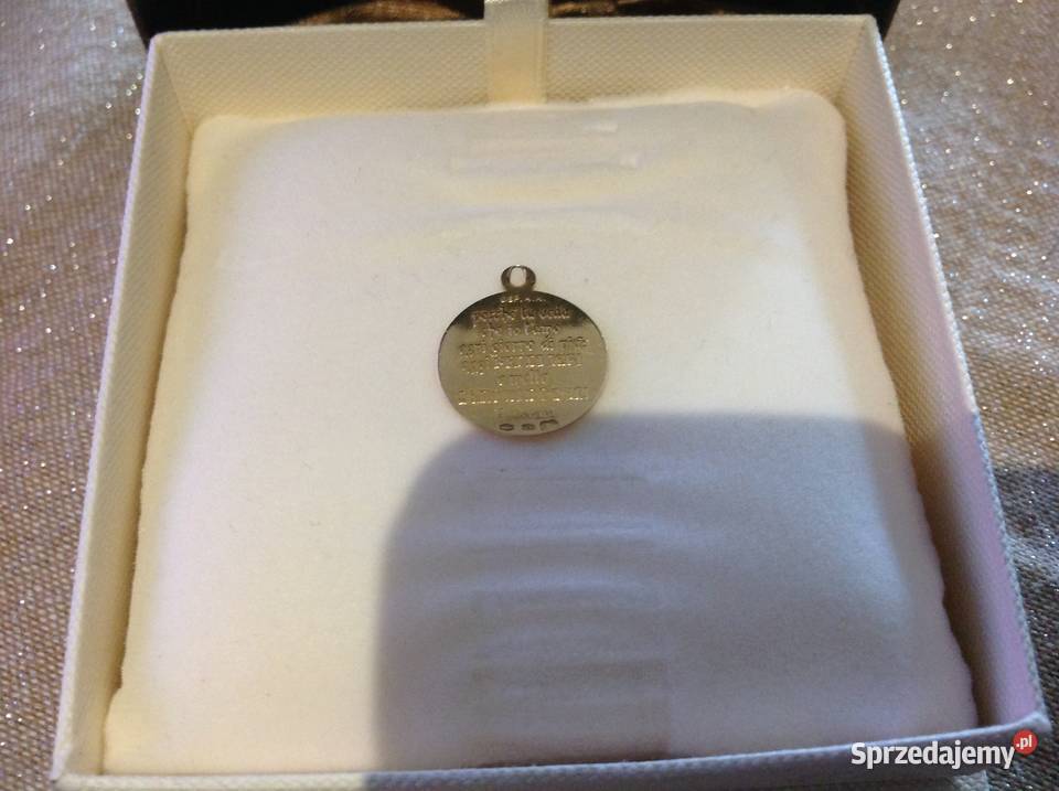 Złota Zawieszka Żeton Miłosny z Napisem Zloto 18 Nowa Sól