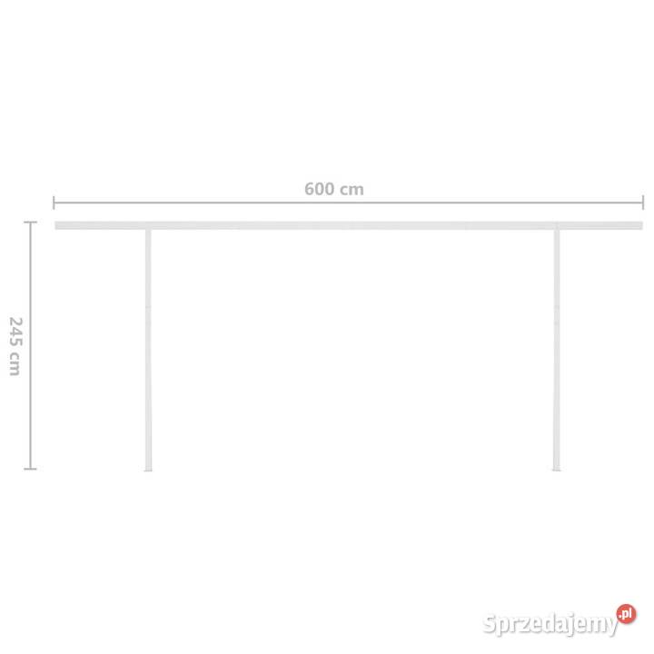 Ręcznie zwijana markiza z słupkami 6x3 m kremowa sprzedam