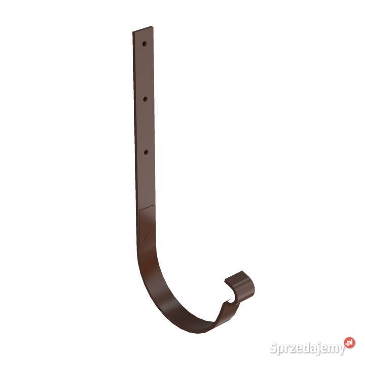 Bryza PVC Uchwyt rynny prosty 125 mm brąz