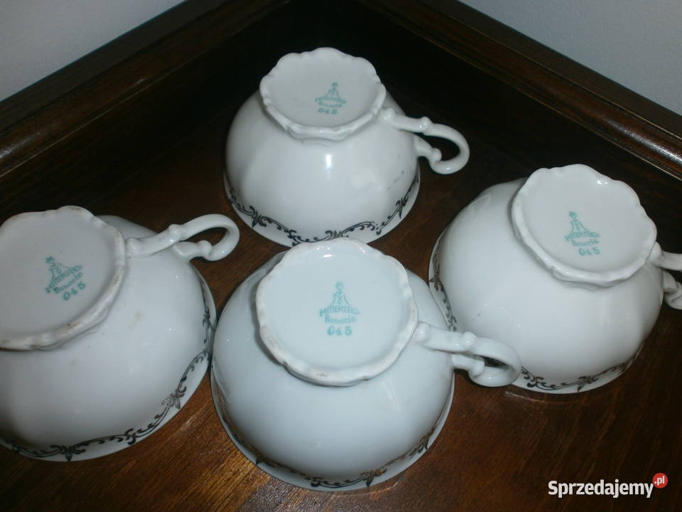 FILIŻANKI ŚLICZNE NIEMIECKIE POSREBRZANE BAVARIA Birofilistyka