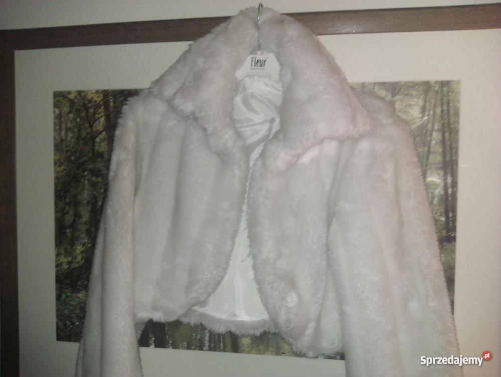 Bolerko futrzane mięciutkie z długim rękawem Damska Warszawa sprzedam