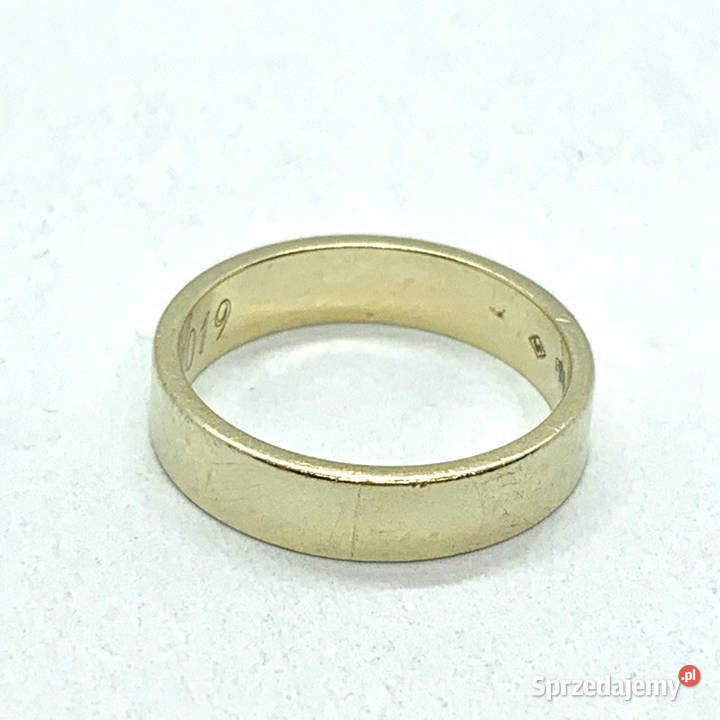 Złota OBRĄCZKA damska szeroka 14K W Kruk r10 mazowieckie Warszawa