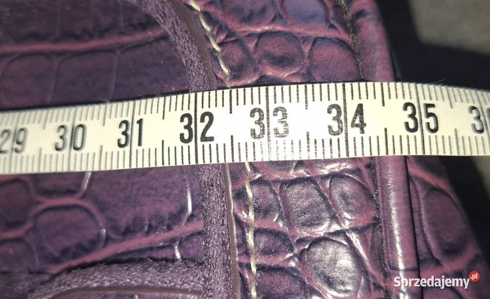 Elegancka torebka kuferek Clarks śliwkowa kroko Zielona Góra