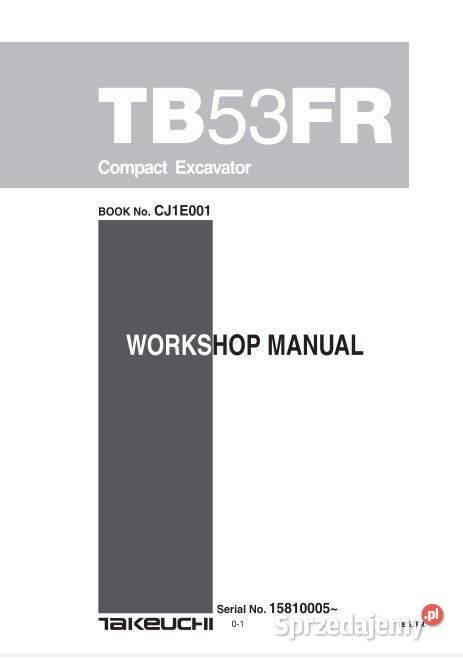 Takeuchi TB53FR instrukcja napraw Kielce sprzedam