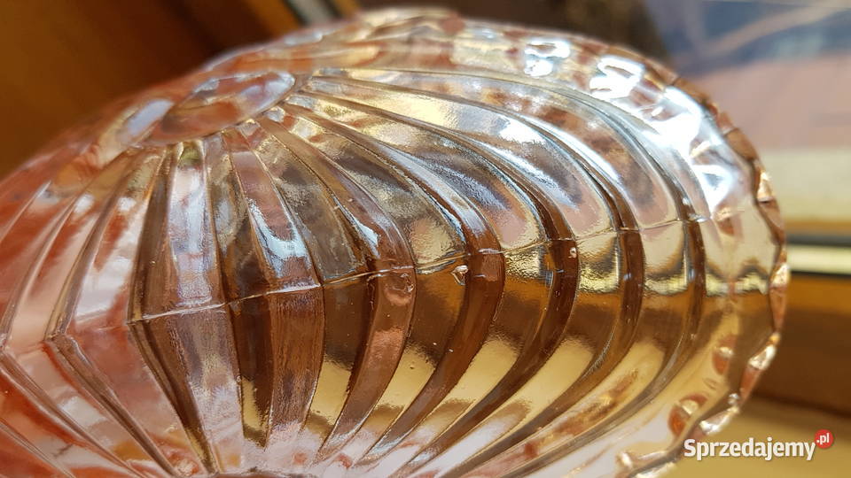 Żardiniera z różą 2 Ząbkowice kolorowe szkło PRL Dąbrowa Górnicza