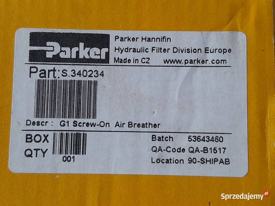 Filtr odpowietrzający odpowietrznik Parker Polkowice