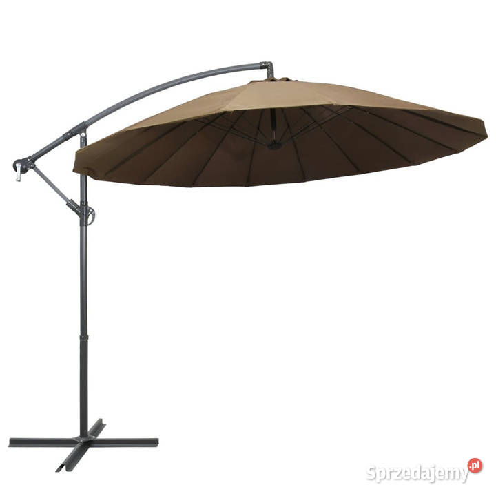 Wiszący parasol ogrodowy taupe 3 m słupek Warszawa