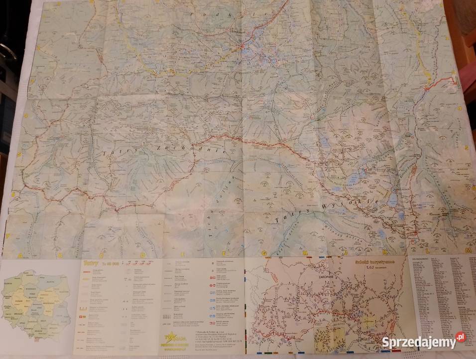 Mapa papierowa TATRY składana turystyczna Oborniki