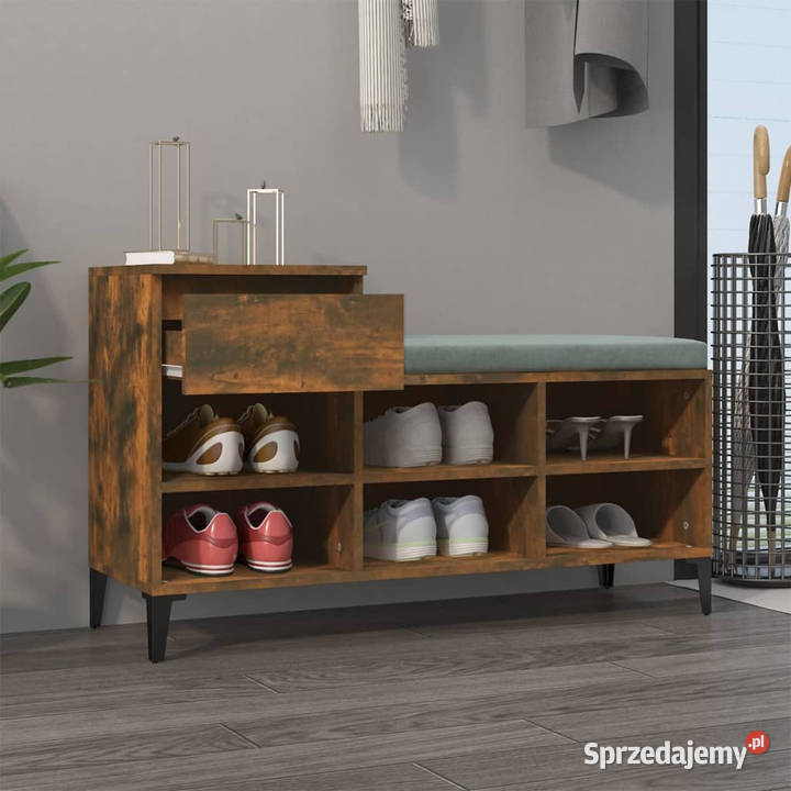 Półka na buty przydymiony dąb 102x36x60 WM821217 Na buty sprzedam