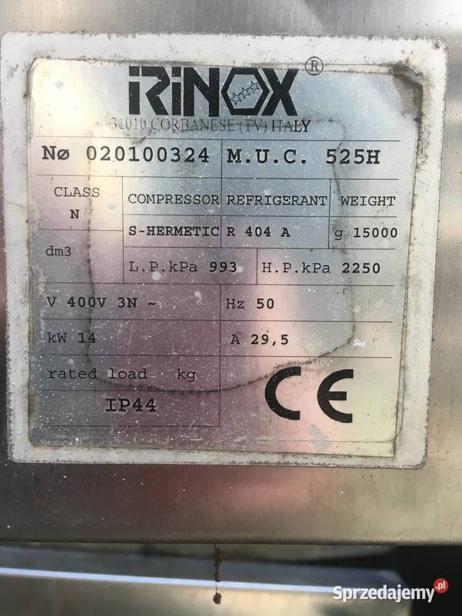 Komora szokowego mrożenia IRINOX model IP44 sprzedam