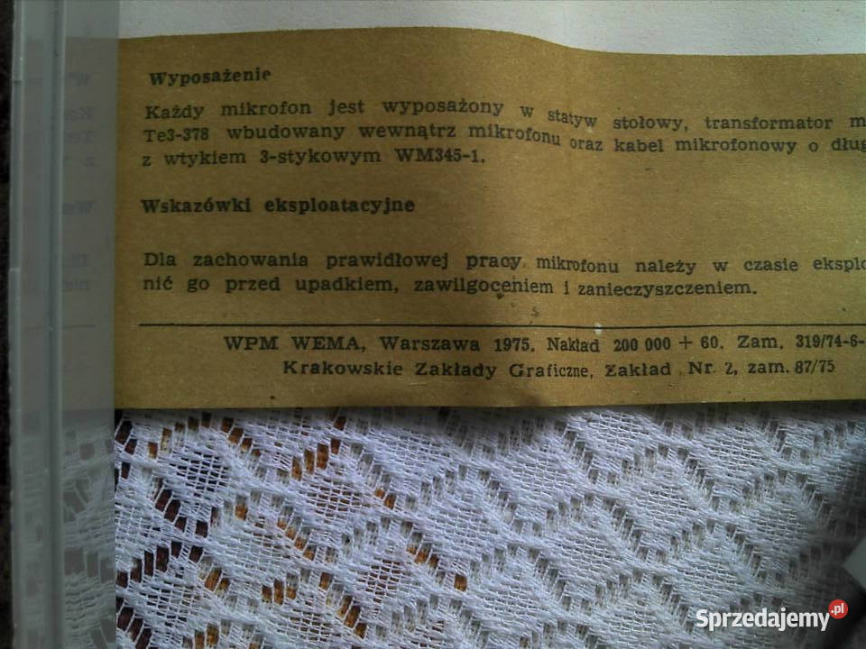Mikrofon MDO X1 magnetoelektryczny z 1975 r Knurów sprzedam