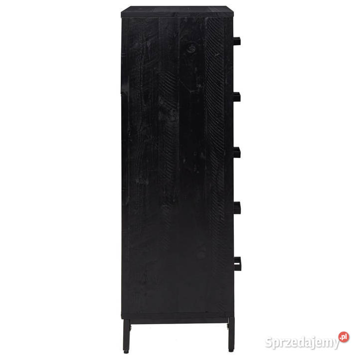 Komoda czarna 42x35x110 lite drewno sosnowe