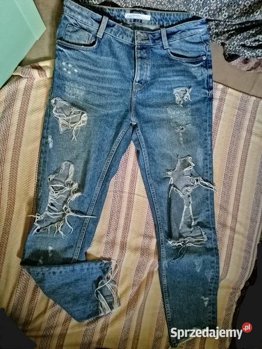 ZARA spodnie dżinsy Ripped jeans boyfriend mom Pozostałe Leszno sprzedam