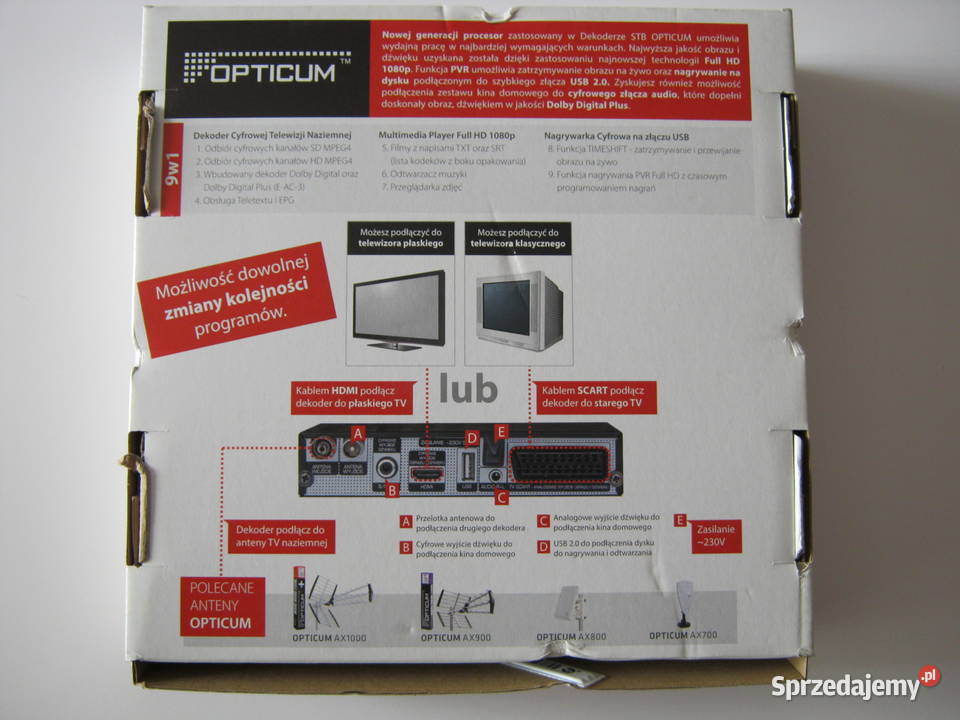Dekoder DVBT OPTICUM lubelskie Lublin sprzedam