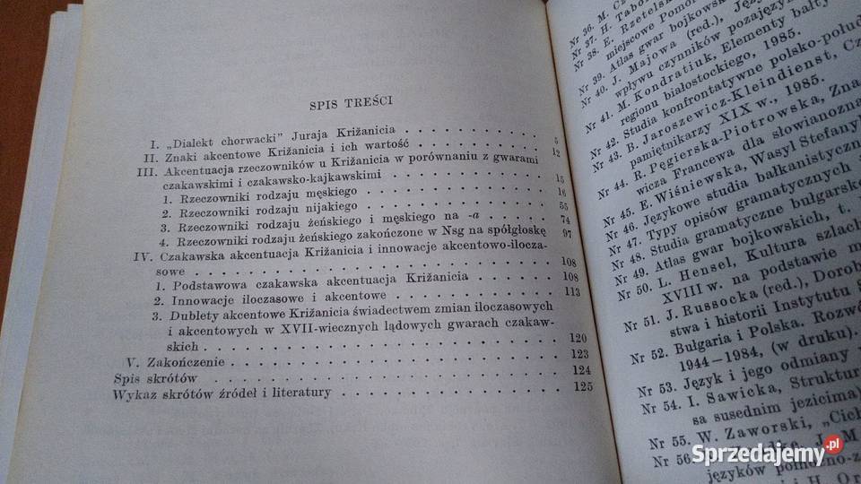 Studia dialektem czakawskim Juraja Krianicia Rok wydania 1986 Gdańsk