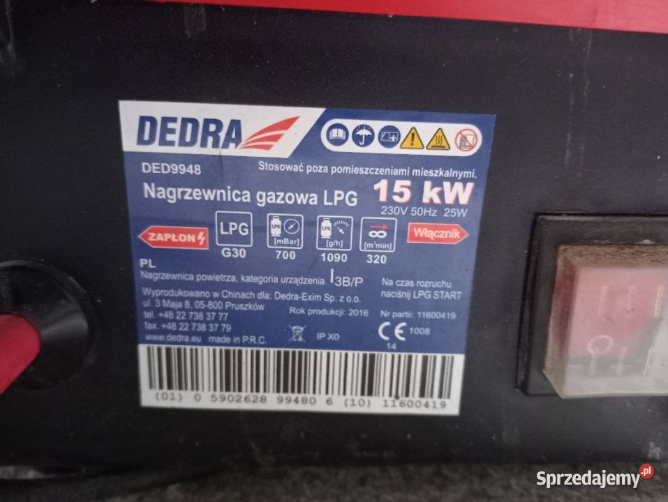 Nagrzewnica Dedra 15 kw wielkopolskie Kalisz