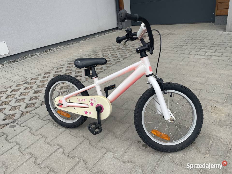 Różowobiały rower 16 kółka wspomagające nóżka Kraków