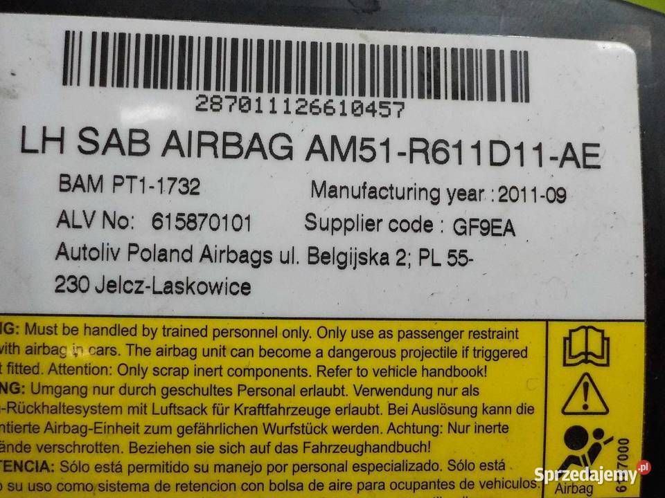 FORD C MK2 II 12r AIRBAG poduszka fotela lewa Suków