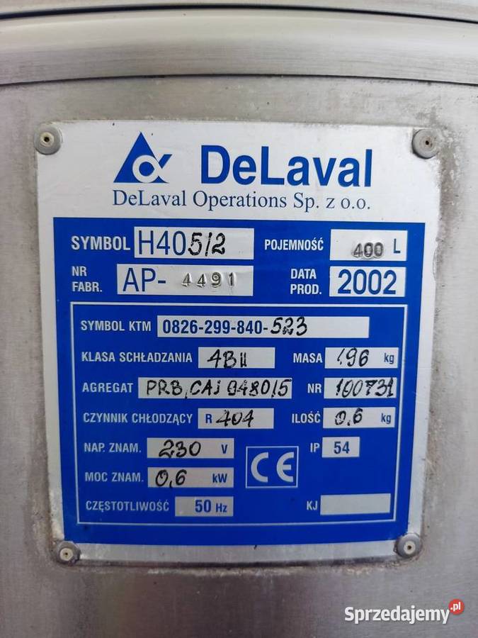 Zbiornik na mleko DeLaval 400 litrów Zbiorniki Turek
