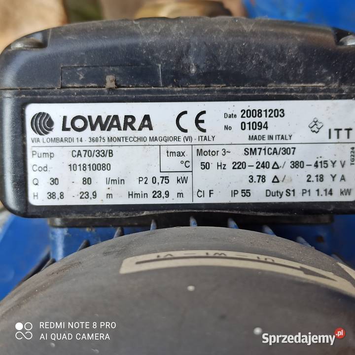 Pompa LOWARA Nowy Tomyśl sprzedam