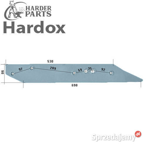 Płoza HARDOX 51208L części do pługa FROST