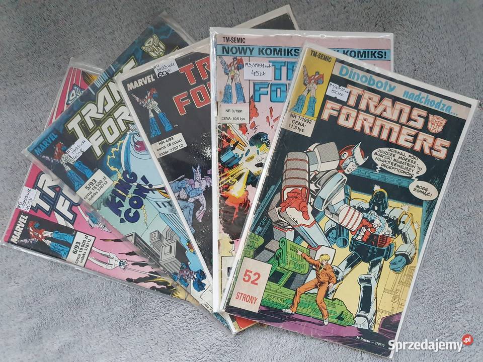 Transformers zestaw 5 komiksów wydawnictwo Rok wydania 1992 sprzedam