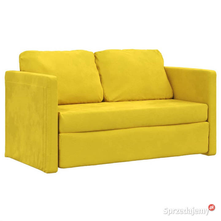 Sofa podłogowa 2w1 ciemnożółta 122x204x55 mazowieckie Warszawa