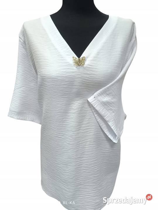 Top bluzka AWA motylek biała 3XL biust 130 Bluzki i koszule Pątnów sprzedam