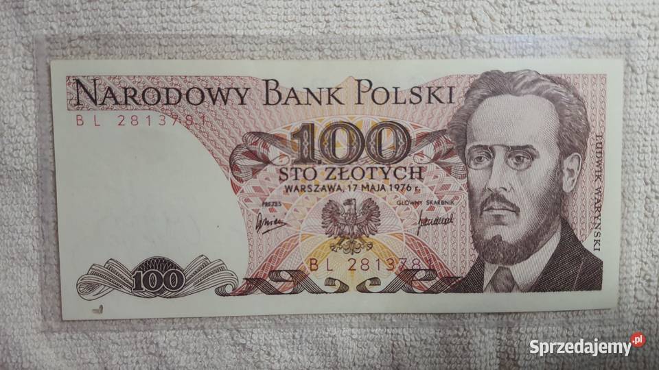 UNIKAT 100 złotych 1976 s BL mazowieckie Warszawa