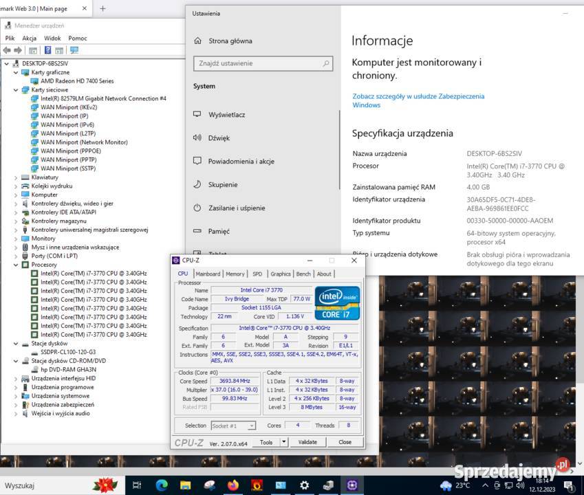 HP Elite 8300 MT i73770 8x34GHz turbo do 39GHz Warszawa