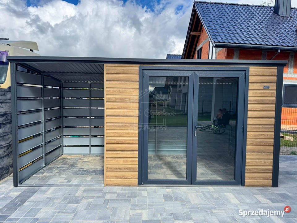Schowek domek ogrodowy 35x2m wiata drzwi PCV Nowogard