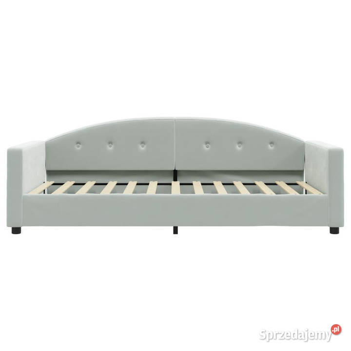 Sofa z funkcją spania jasnoszara aksamit 90x200 Łóżka Warszawa