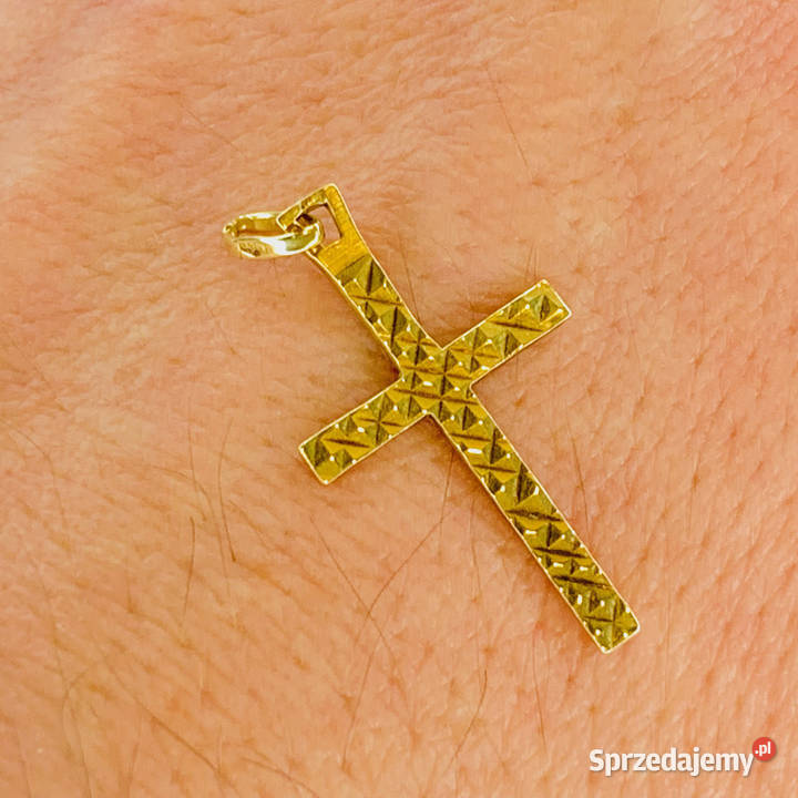 Złota ZAWIESZKA wisiorek KRZYŻYK 14K cudowny Warszawa